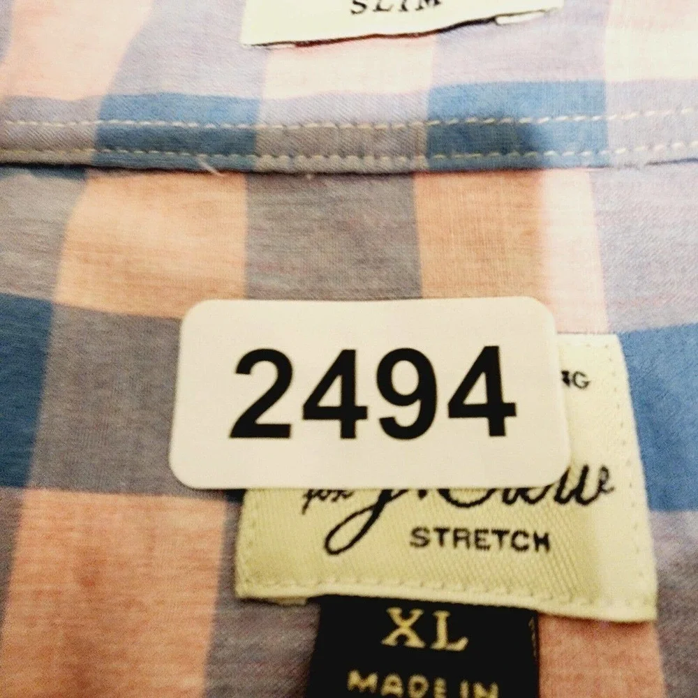 J. CREW men's Plaid Button Down Long Sleeves Shirt Size L